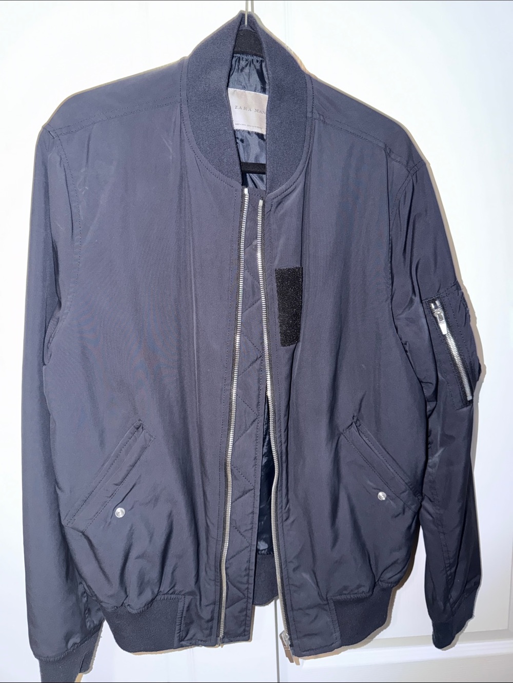Zara Men's Navy Bomber Jacket